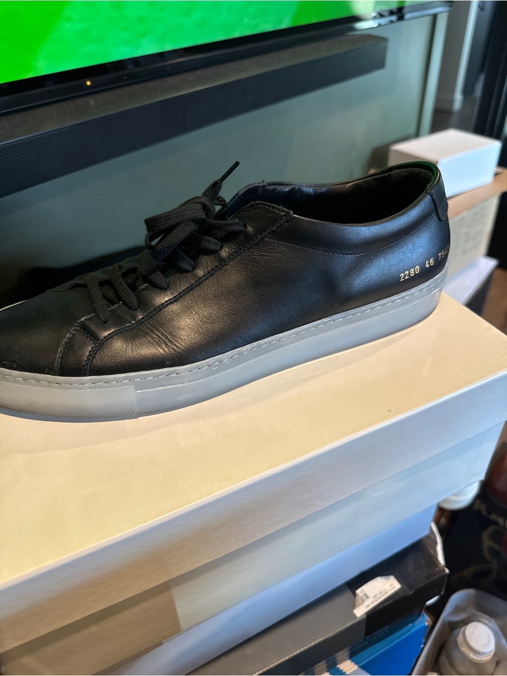 Common Projects Black Leather Low-Top Sneakers